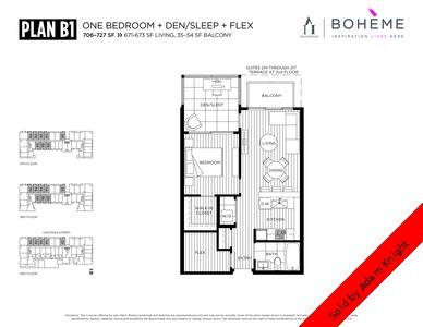 Commercial Drive Condo for sale: The Boheme 1 bedroom and den 671 sq.ft. (Listed 2015-02-18)